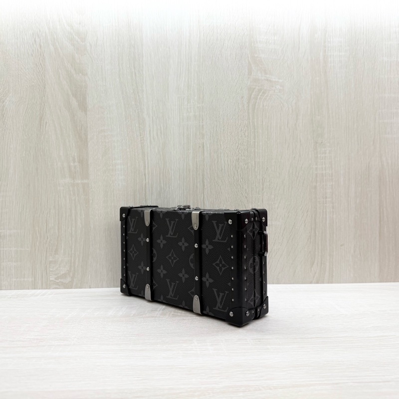 LV黑灰原花銀釦硬殼Neo Wallet Trunk側背包M20954-3