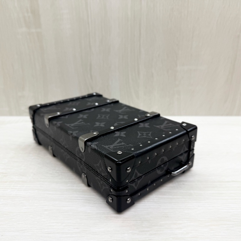 LV黑灰原花銀釦硬殼Neo Wallet Trunk側背包M20954-5