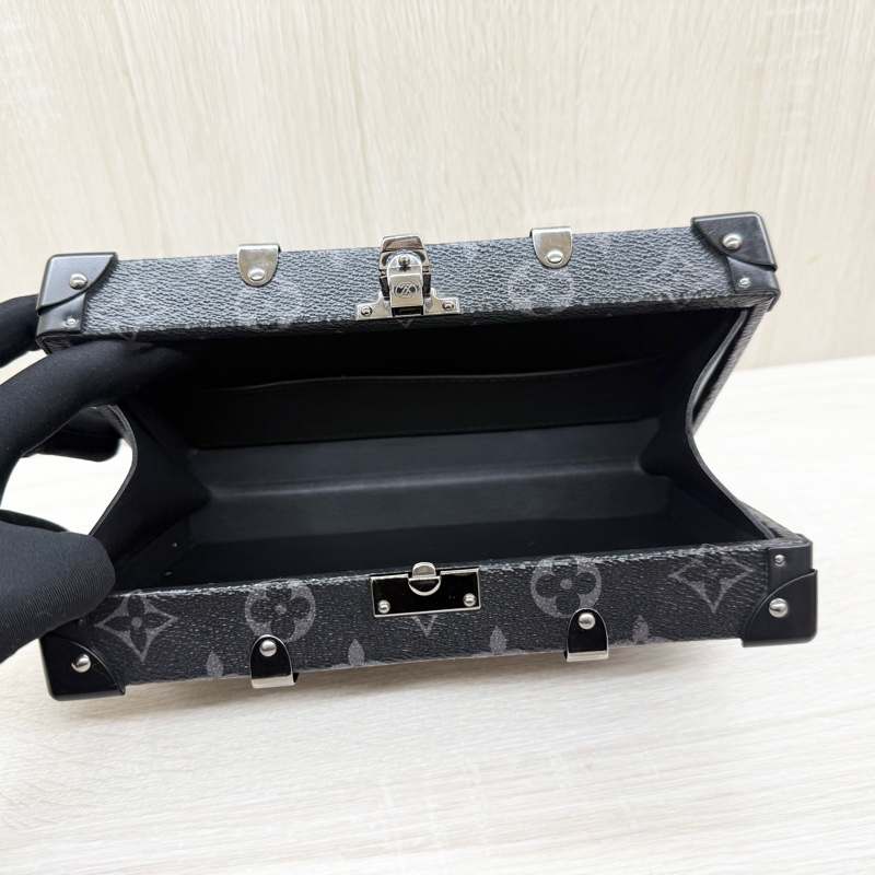 LV黑灰原花銀釦硬殼Neo Wallet Trunk側背包M20954-8