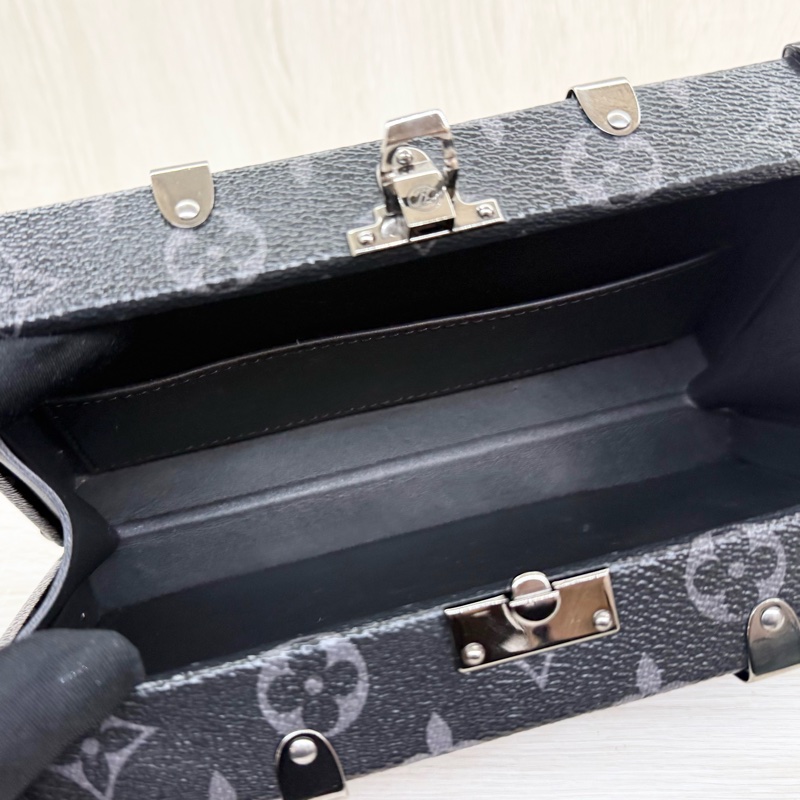 LV黑灰原花銀釦硬殼Neo Wallet Trunk側背包M20954-16