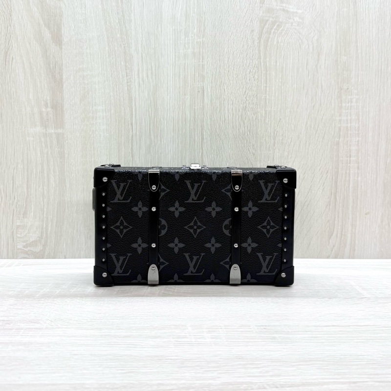 LV黑灰原花銀釦硬殼Neo Wallet Trunk側背包M20954-1