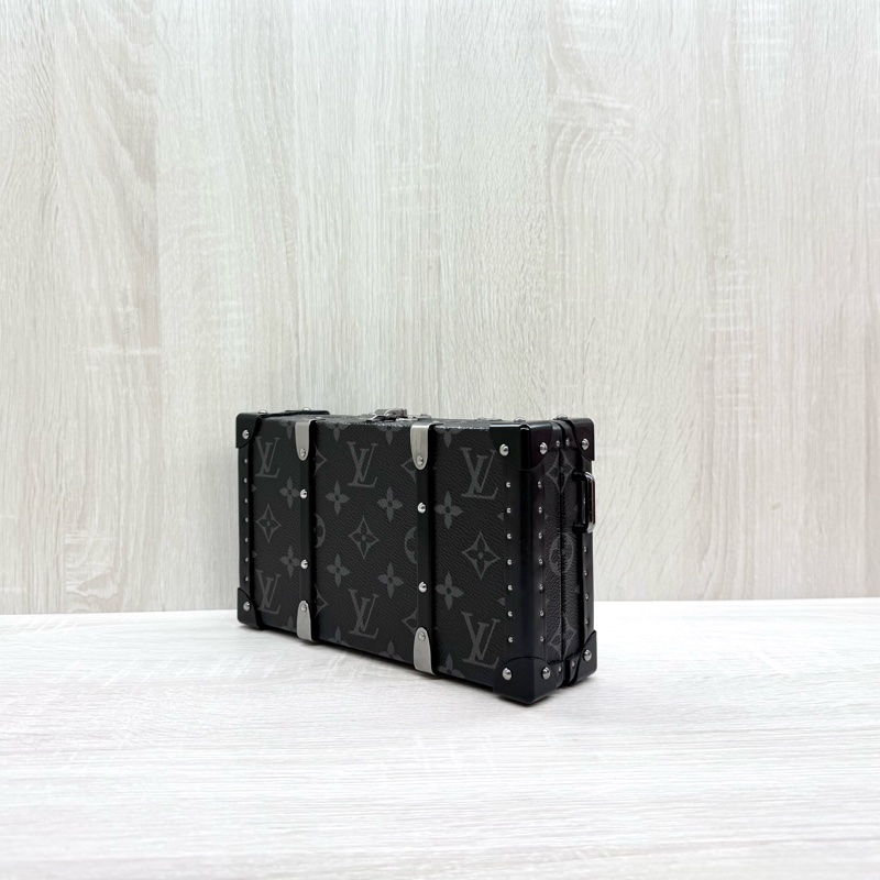 LV黑灰原花銀釦硬殼Neo Wallet Trunk側背包M20954-3