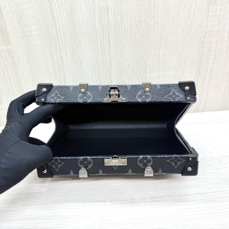 LV黑灰原花銀釦硬殼Neo Wallet Trunk側背包M20954-5