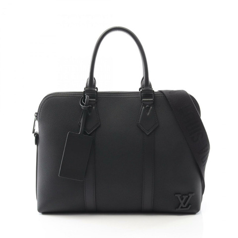 路易威登 Take Off 男士黑色粒面皮革 Aerogram 圖案公事包，M59159