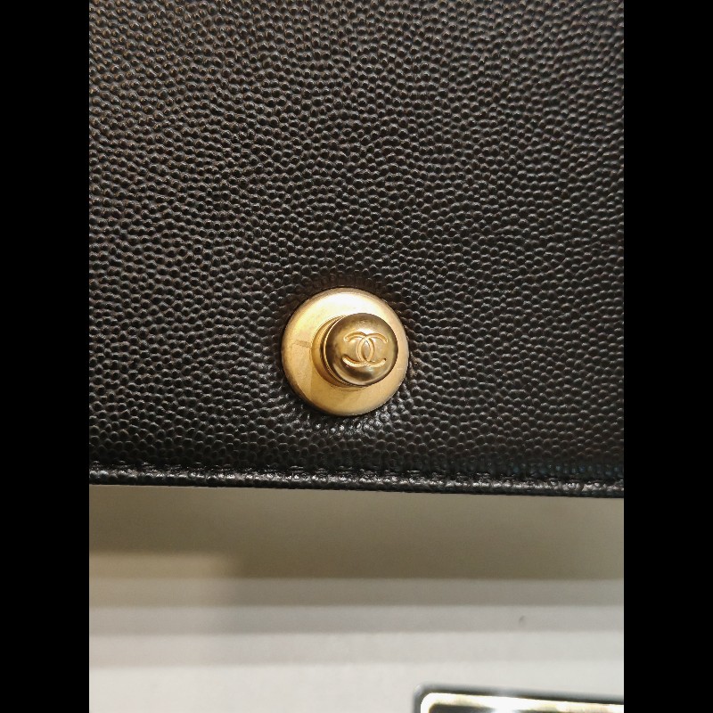 Chanel small Leboy 荔枝牛皮黑金-7