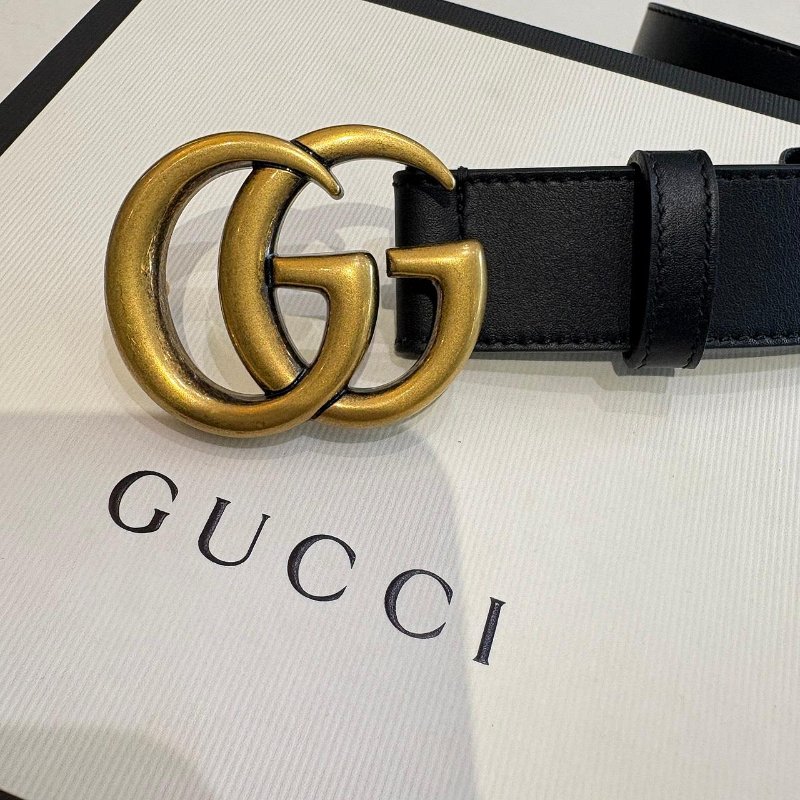 *SHIHNA名牌精品* GUCCI 經典GG MARMONT 復古仿舊皮帶(80CM)-1