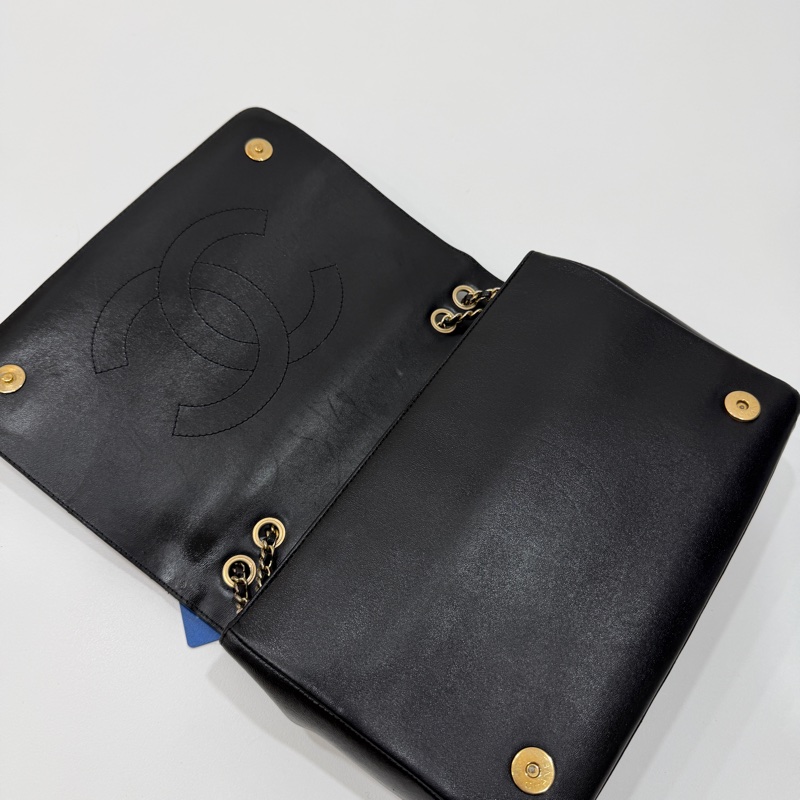 Chanel Diamond cf 黑色 大logo 斜背包 肩背包 側背包 鏈條包-17