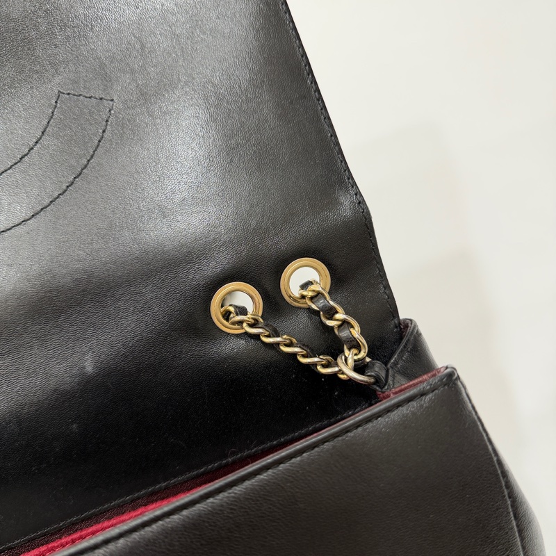 Chanel Diamond cf 黑色 大logo 斜背包 肩背包 側背包 鏈條包-22