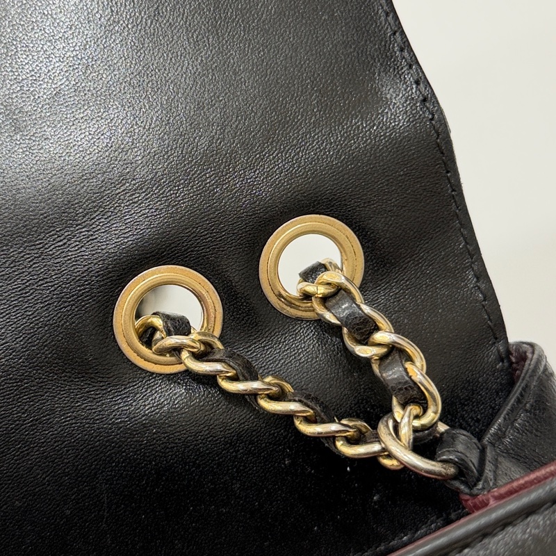 Chanel Diamond cf 黑色 大logo 斜背包 肩背包 側背包 鏈條包-37