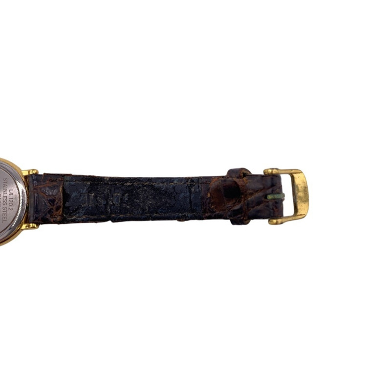 浪琴表 L4.120.2 圓形金色石英錶，類比/數位顯示-7