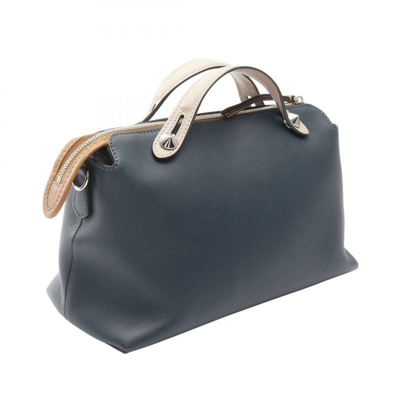 FENDI BY THE WAY 中型手提包 8BL124 皮革 綠色 米色 棕色 二手 女士-1