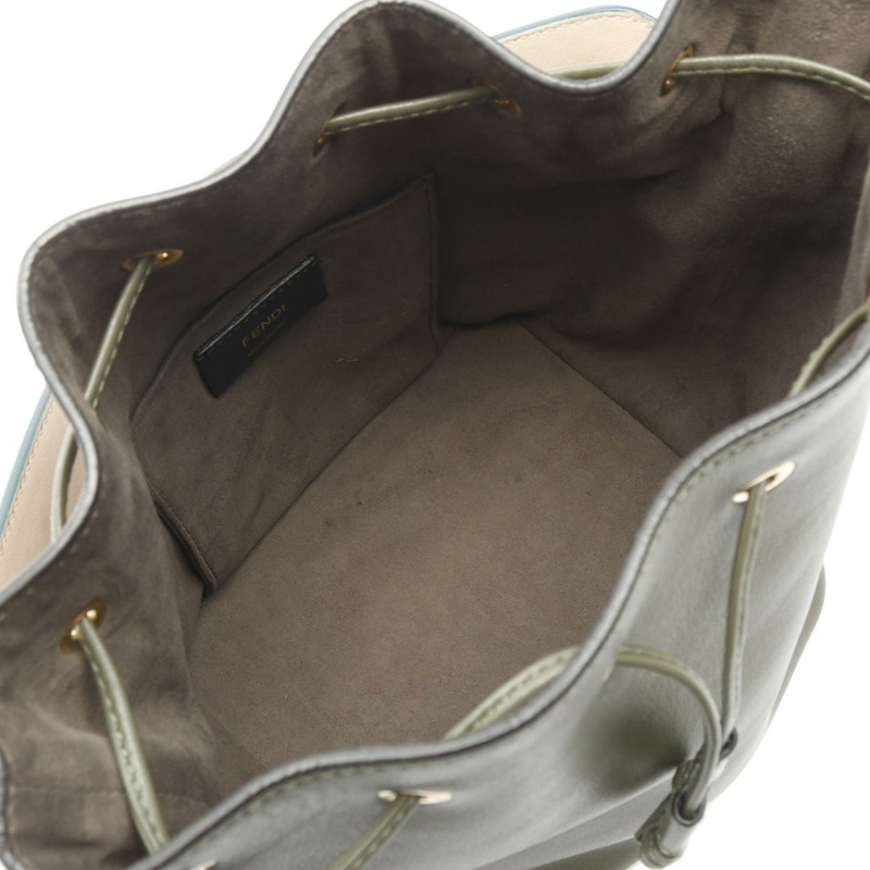 FENDI Mon Tresor 抽繩手提包 8BT298・A5DY 皮革 卡其粉色 二手 女士-2