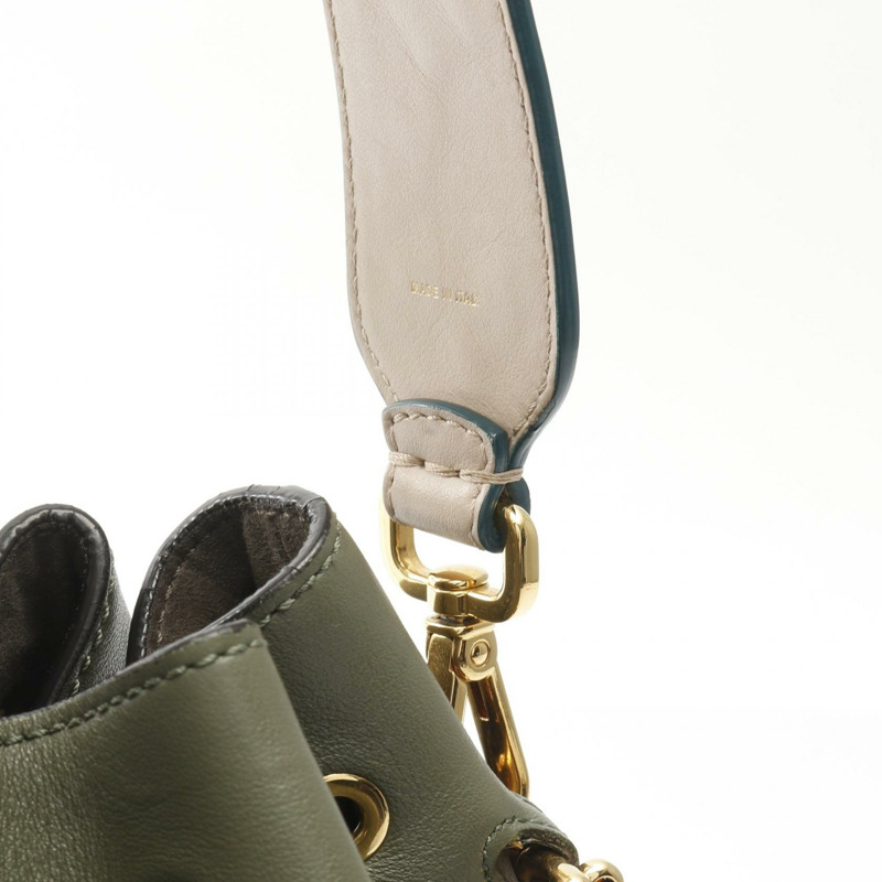 FENDI Mon Tresor 抽繩手提包 8BT298・A5DY 皮革 卡其粉色 二手 女士-6