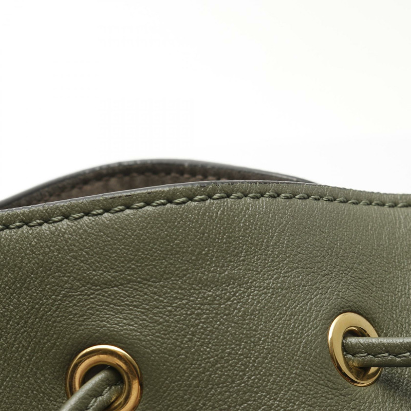 FENDI Mon Tresor 抽繩手提包 8BT298・A5DY 皮革 卡其粉色 二手 女士-7