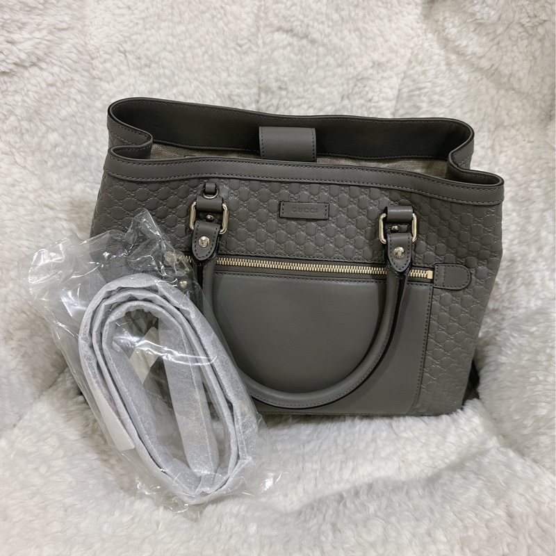 全新 Gucci 手提肩背包 (大象灰）-38