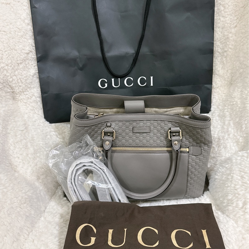 全新 Gucci 手提肩背包 (大象灰）-40