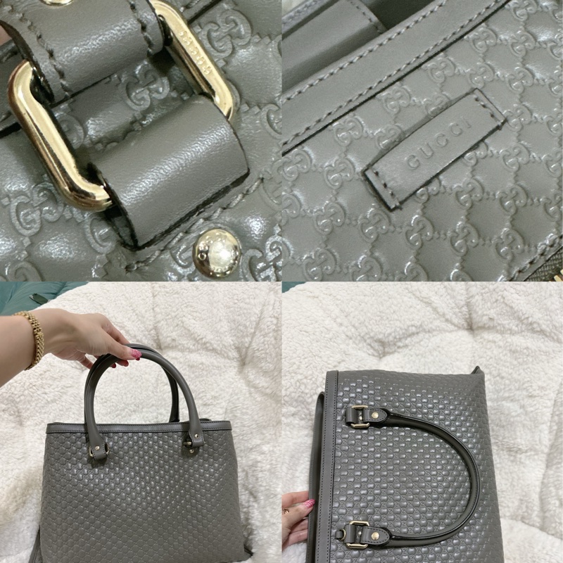 全新 Gucci 手提肩背包 (大象灰）-45