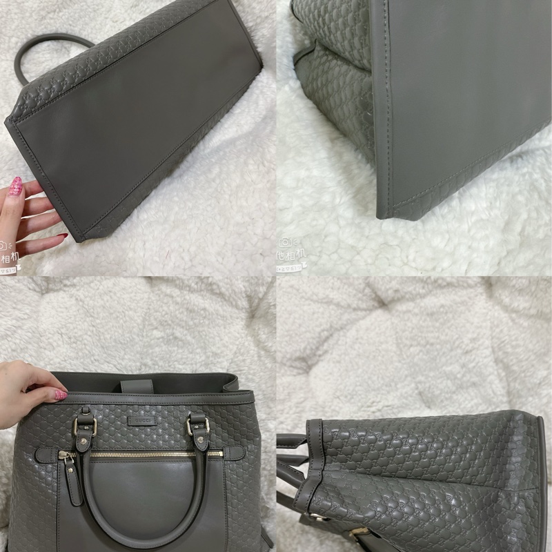 全新 Gucci 手提肩背包 (大象灰）-49