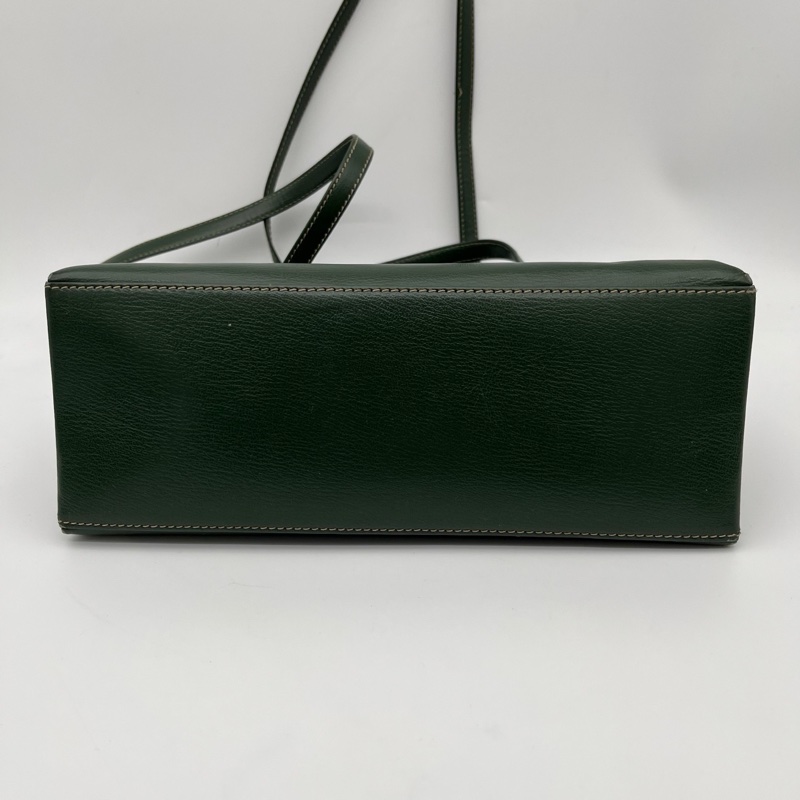 「JL精品代購」Loewe綠藍拼色蛇骨單肩公文包-7