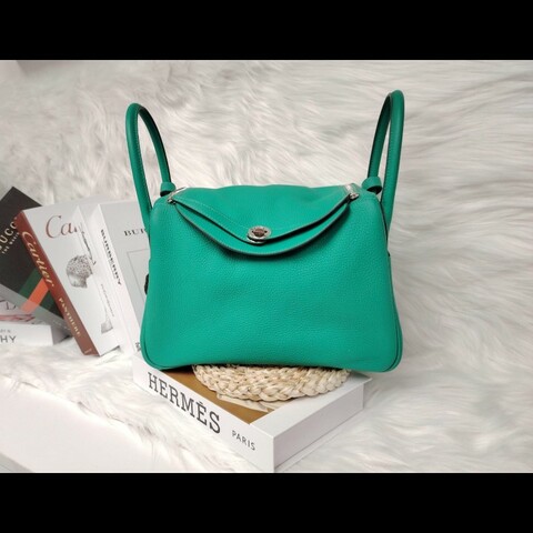 Hermes Lindy30 絲絨綠 銀扣 TC皮 D刻