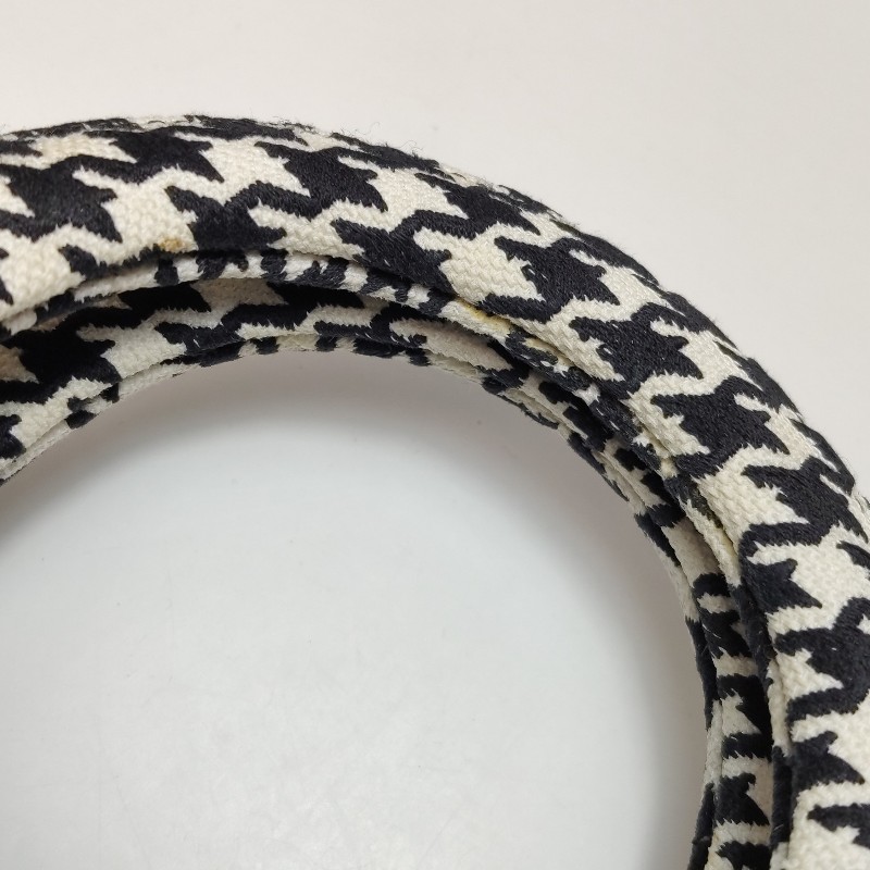 Dior Lady Dior戴妃包中號帆布千鳥格字母Logo吊飾斜挎包單肩包-13