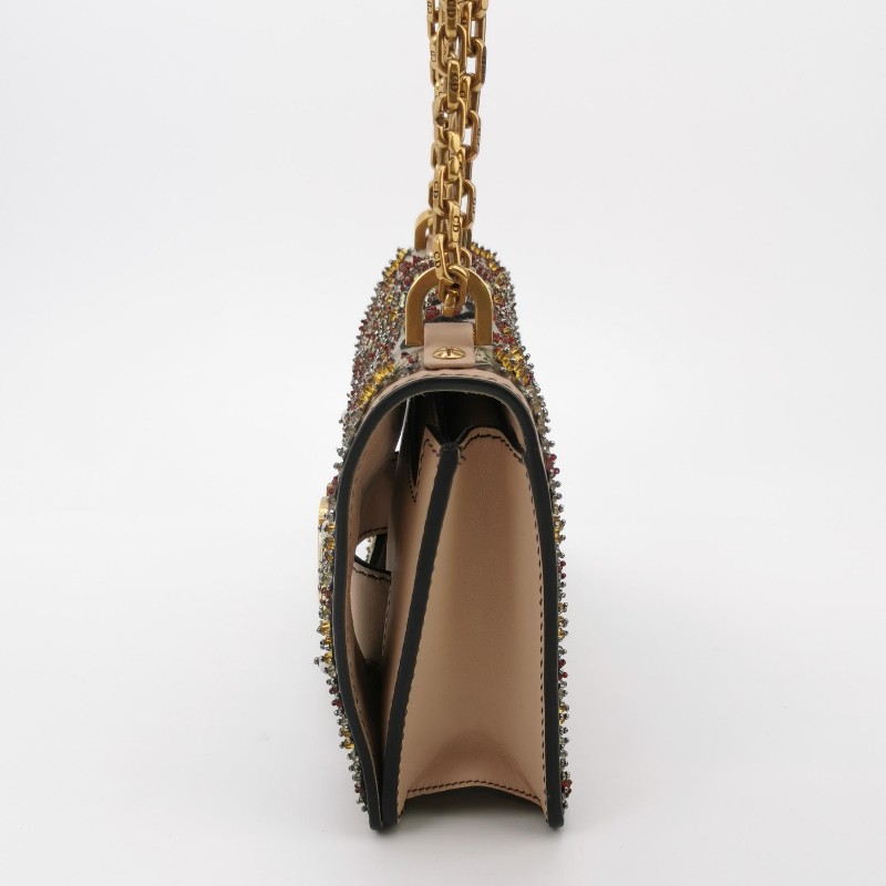 Dior J'Adior牛皮帆布釘珠刺繡J'Adior標誌單肩包-2