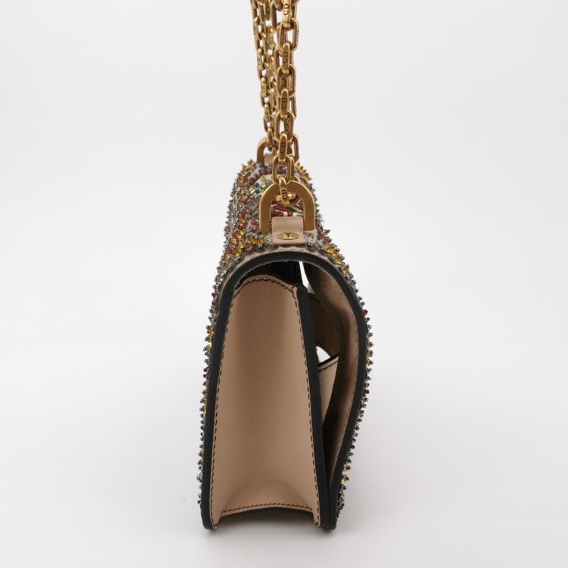 Dior J'Adior牛皮帆布釘珠刺繡J'Adior標誌單肩包-3