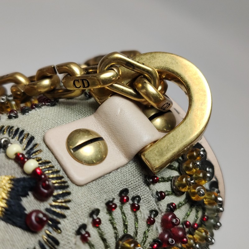 Dior J'Adior牛皮帆布釘珠刺繡J'Adior標誌單肩包-12