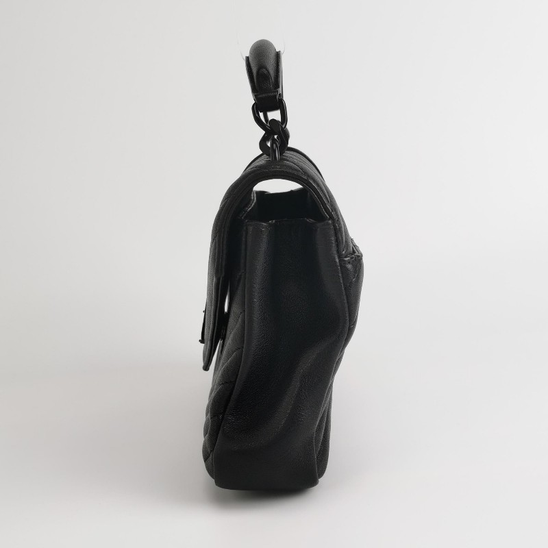 Saint Laurent College中號羊皮V紋絎縫YSL標誌斜挎包-2