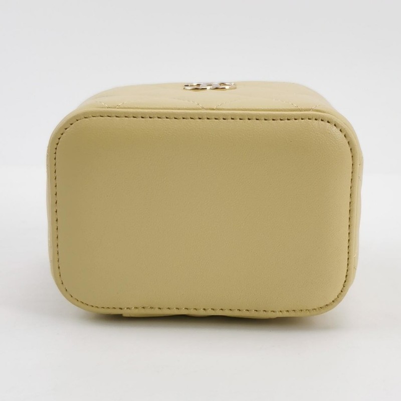 Chanel Vanity Case羊皮純色菱格絎縫雙C標識單肩包斜挎包-5