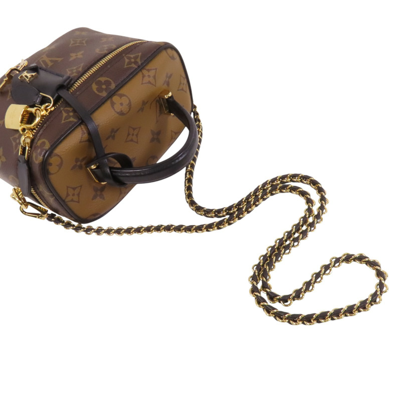 LOUIS VUITTON Monogram Reverse Vanity PM金扣手挽肩背兩用袋-7