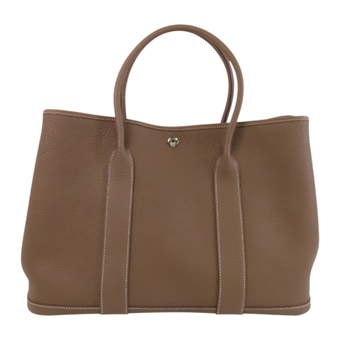 HERMES Negonda皮革GardenParty PM銀扣手挽袋