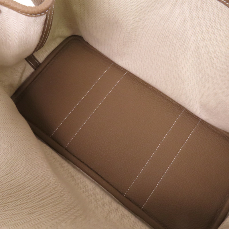 HERMES Negonda皮革GardenParty PM銀扣手挽袋-4