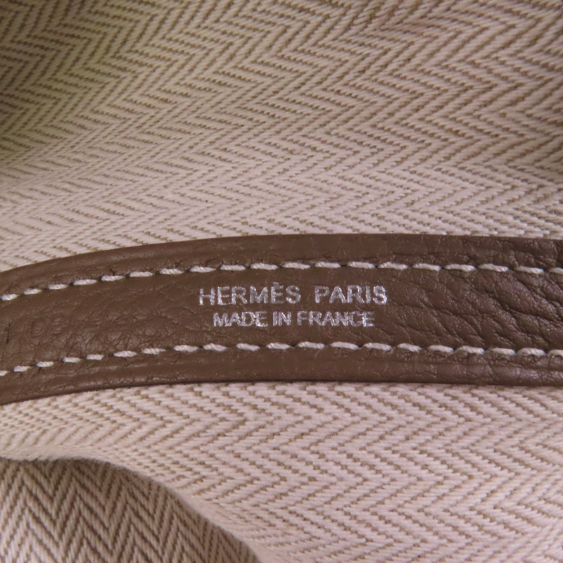 HERMES Negonda皮革GardenParty PM銀扣手挽袋-5