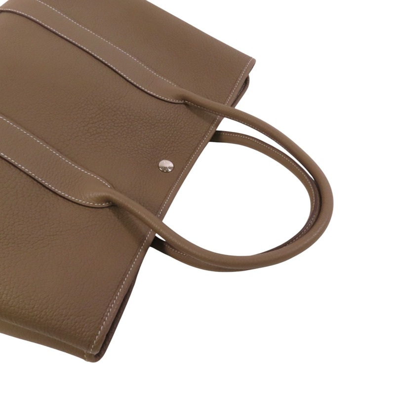 HERMES Negonda皮革GardenParty PM銀扣手挽袋-7