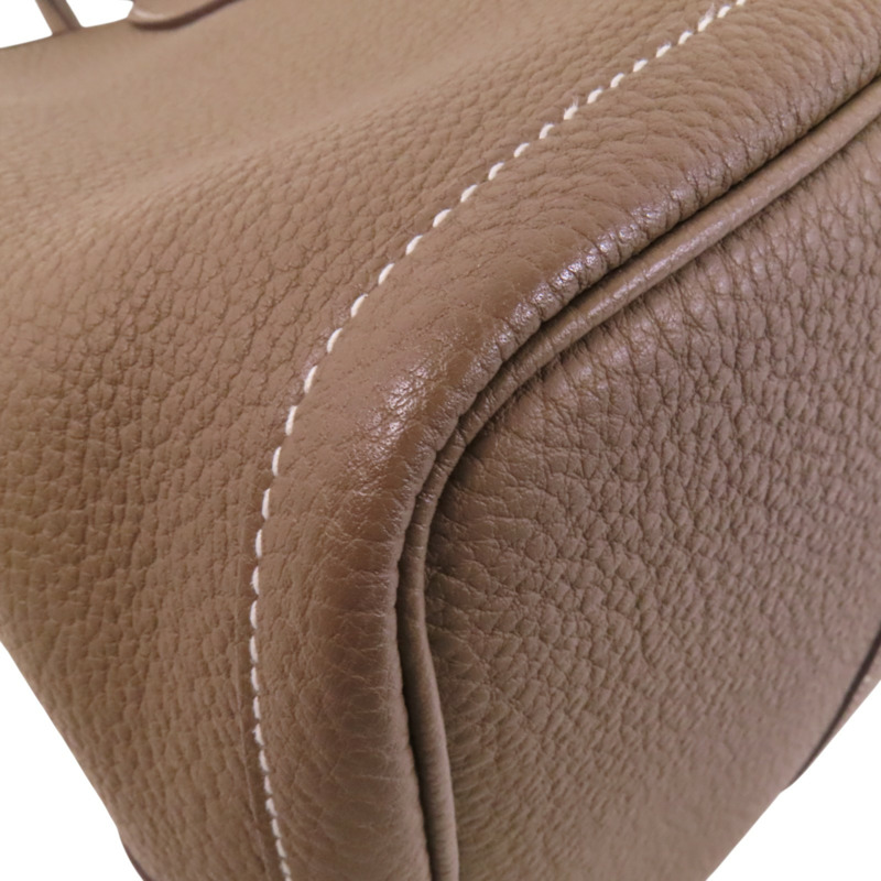 HERMES Negonda皮革GardenParty PM銀扣手挽袋-10