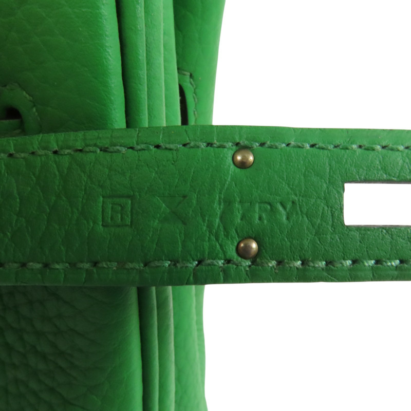 HERMES Clemence皮革Birkin 30金扣手挽袋-6