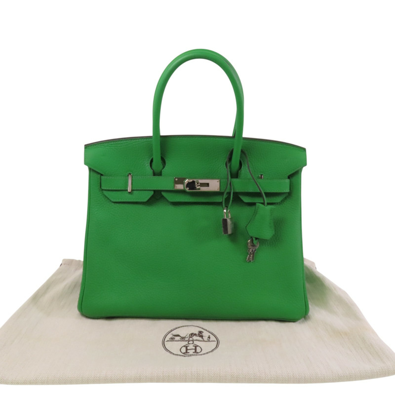HERMES Clemence皮革Birkin 30金扣手挽袋-9