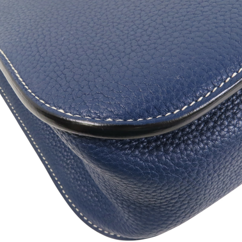 HERMES Clemence皮革Halzan 31銀扣肩背袋-11