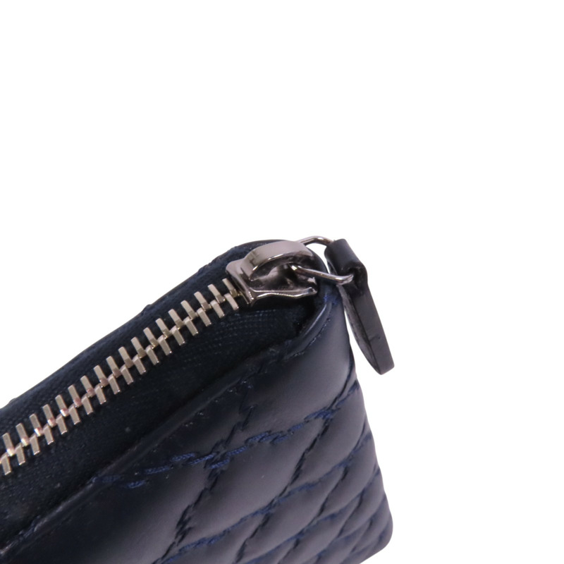 CHANEL 牛皮皮革Round Long Wallet銀扣拉鏈長錢包-7