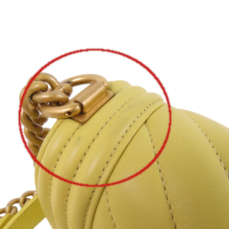 CHANEL 羊皮皮革Boy Chanel 20金扣鏈帶肩背袋-18