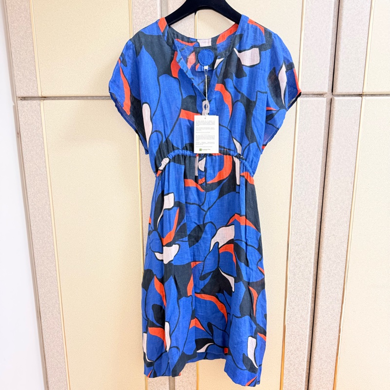 8）全新Zyga Paris 萬元精品亞麻質感腰綁帶設計款洋裝 S-L可穿-0