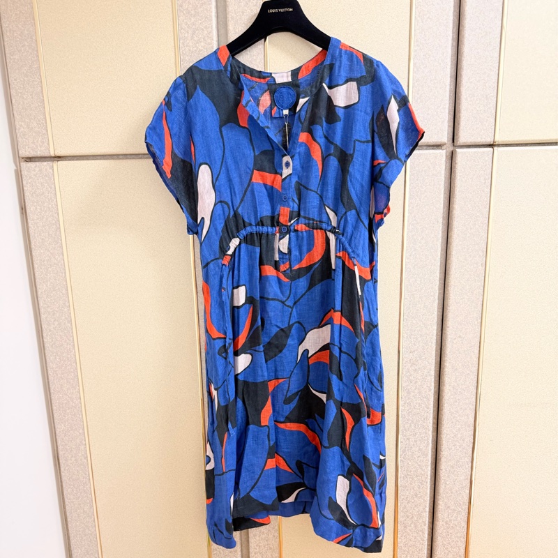 8）全新Zyga Paris 萬元精品亞麻質感腰綁帶設計款洋裝 S-L可穿-2