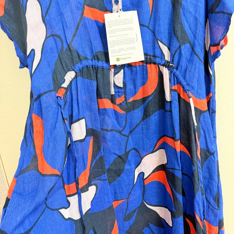 8）全新Zyga Paris 萬元精品亞麻質感腰綁帶設計款洋裝 S-L可穿-3