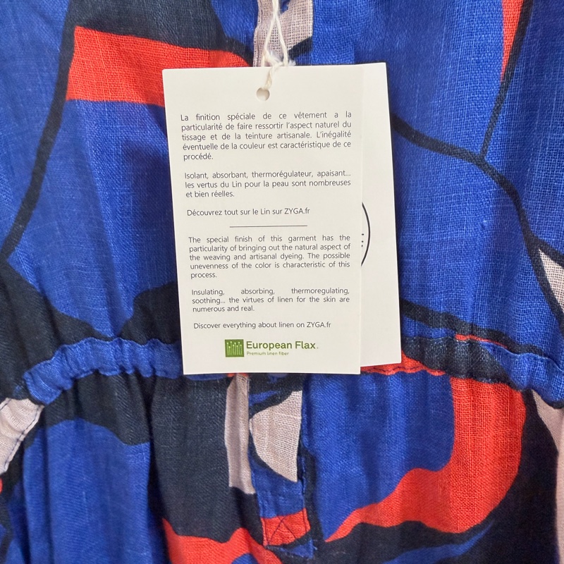 8）全新Zyga Paris 萬元精品亞麻質感腰綁帶設計款洋裝 S-L可穿-4