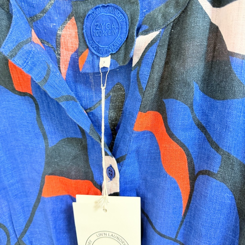 8）全新Zyga Paris 萬元精品亞麻質感腰綁帶設計款洋裝 S-L可穿-5