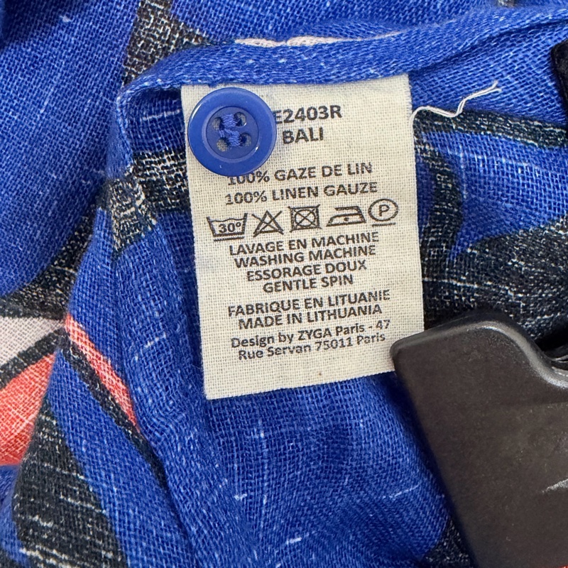 8）全新Zyga Paris 萬元精品亞麻質感腰綁帶設計款洋裝 S-L可穿-6