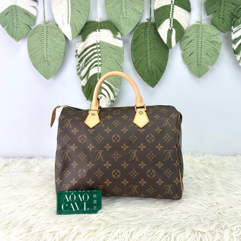 LV Speedy 30 經典啡色老花 手提包-4