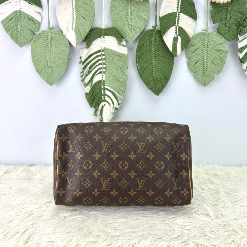 LV Speedy 30 經典啡色老花 手提包-5