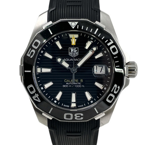 TAG HEUER 豪雅競潛系列 Calibre 5 WAY211A.FT6068 男士自動機械腕錶，不鏽鋼和橡膠錶帶，黑色錶盤